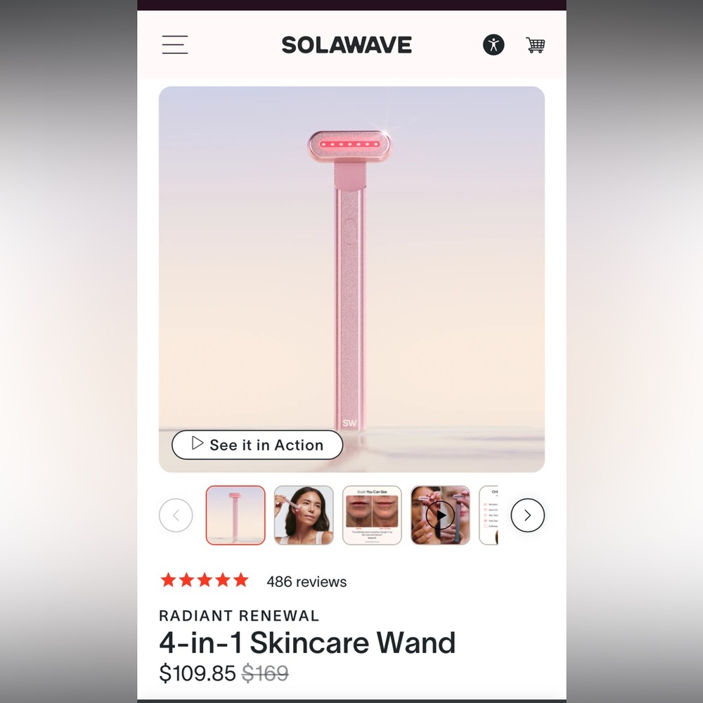 Solawave Advanced Skincare Wand with Red Light Therapy